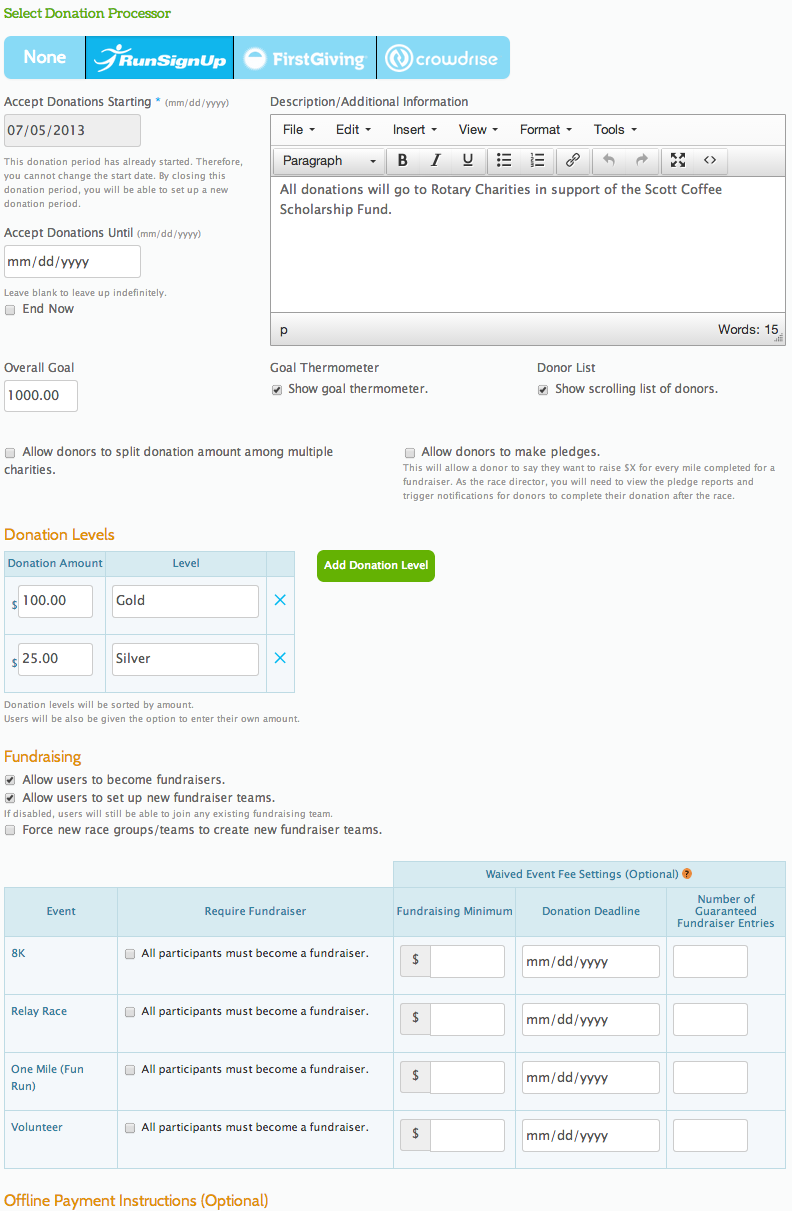 Donation Setup Overview Runsignup Blog