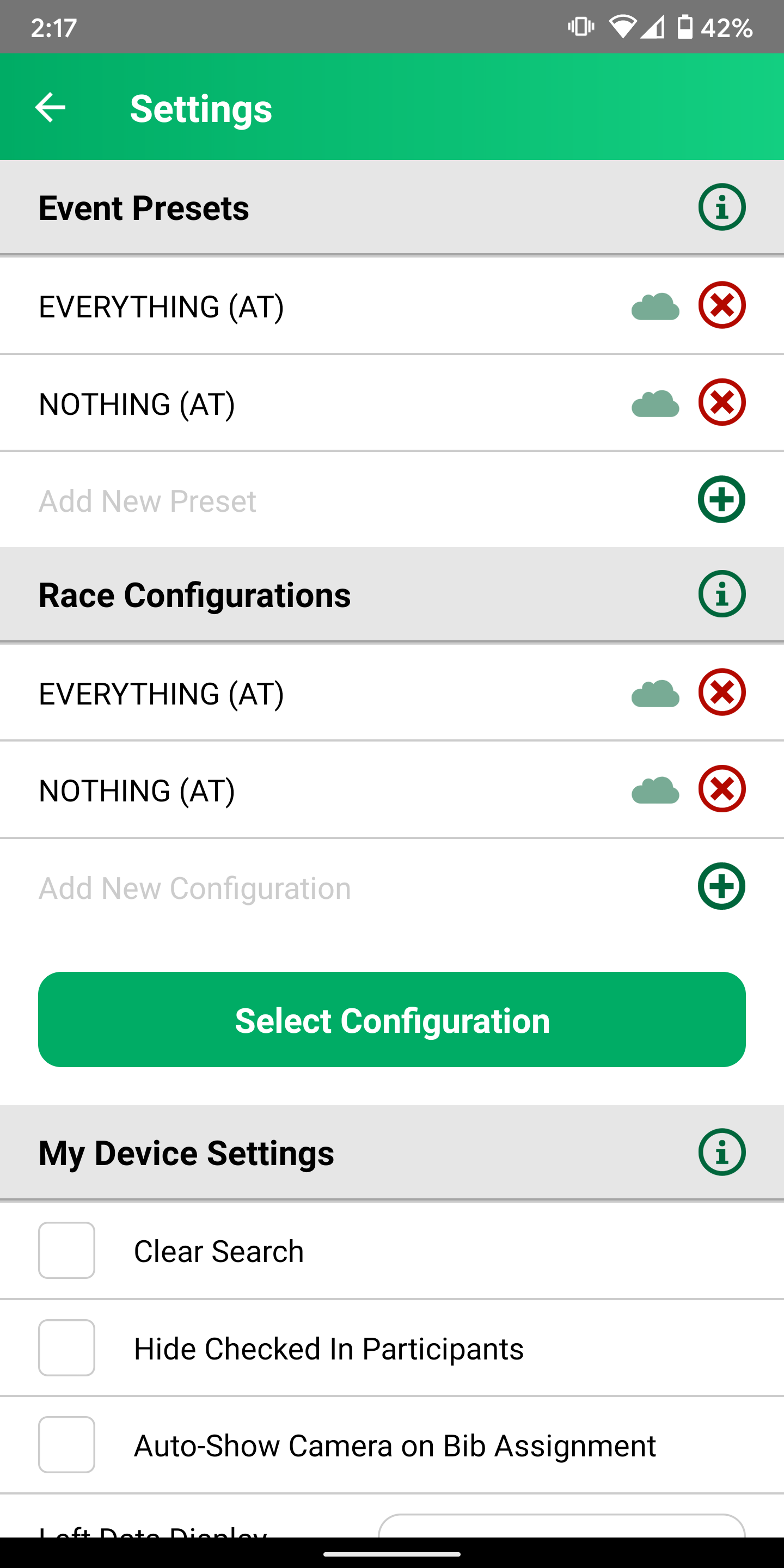 RaceDay CheckIn – New and Improved Presets and Configurations in v3.2. ...